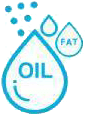 Icon representing degreasing oils, highlighting the effectiveness of conveyor belt cleaning systems in removing oils and grease from industrial equipment.